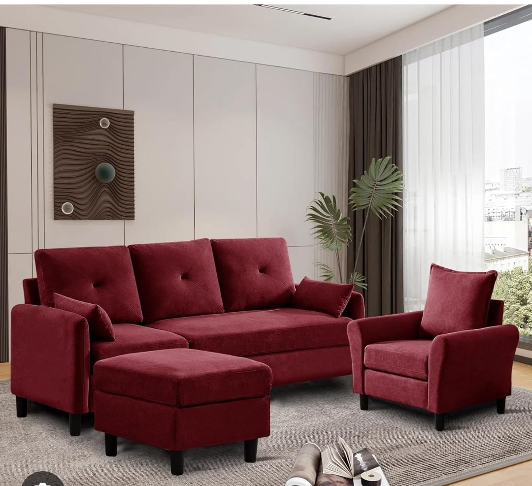 Luxury Velvet Corner Sofa – Elegant Living Room Furniture